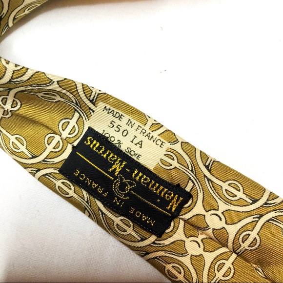 Tan Cream Hermès Paris Silk Vintage Men’s Tie - Picture 6 of 11